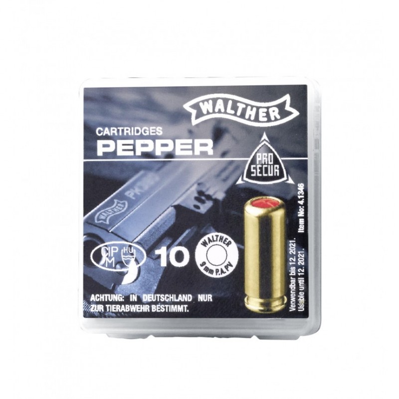 10 CARTOUCHES 9 MM PA GAZ PEPPER WALTHER