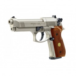 PISTOLET BERETTA M92 FS CO2 4.5 - NICKEL/BOIS