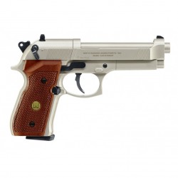 PISTOLET BERETTA M92 FS CO2 4.5 - NICKEL/BOIS