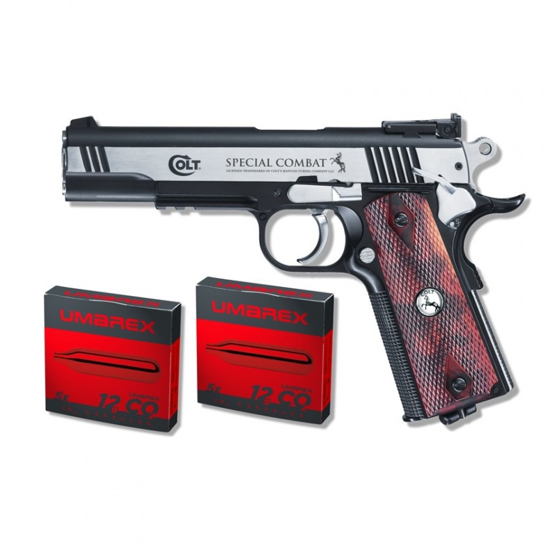 PACK PISTOLET COLT SPECIAL COMBAT CLASSIC DARK OPS CO2 CAL. 4.5BBS