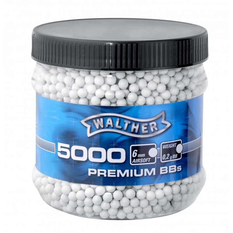 WALTHER - BILLES 6MM BBS 0.20G BLANCHE - BIDON X5000